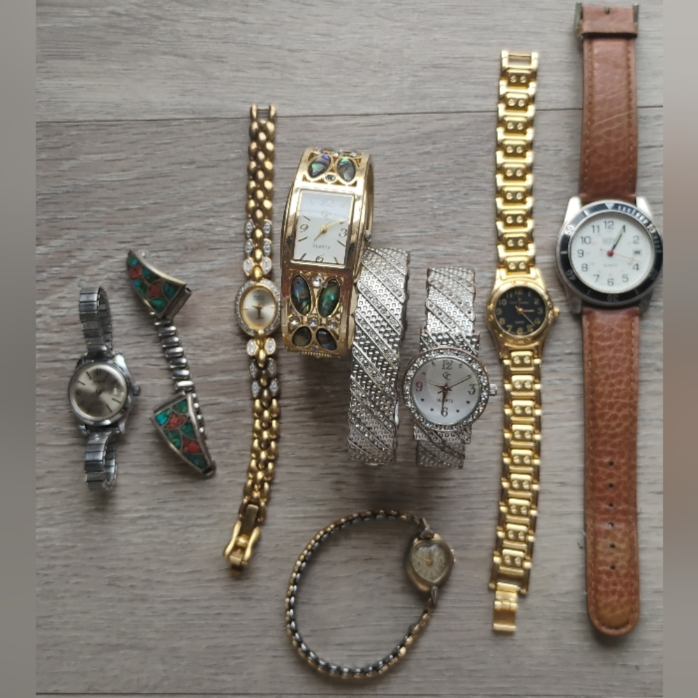 Vintage Watches & Wristbands For Women Variety Lot Of 9